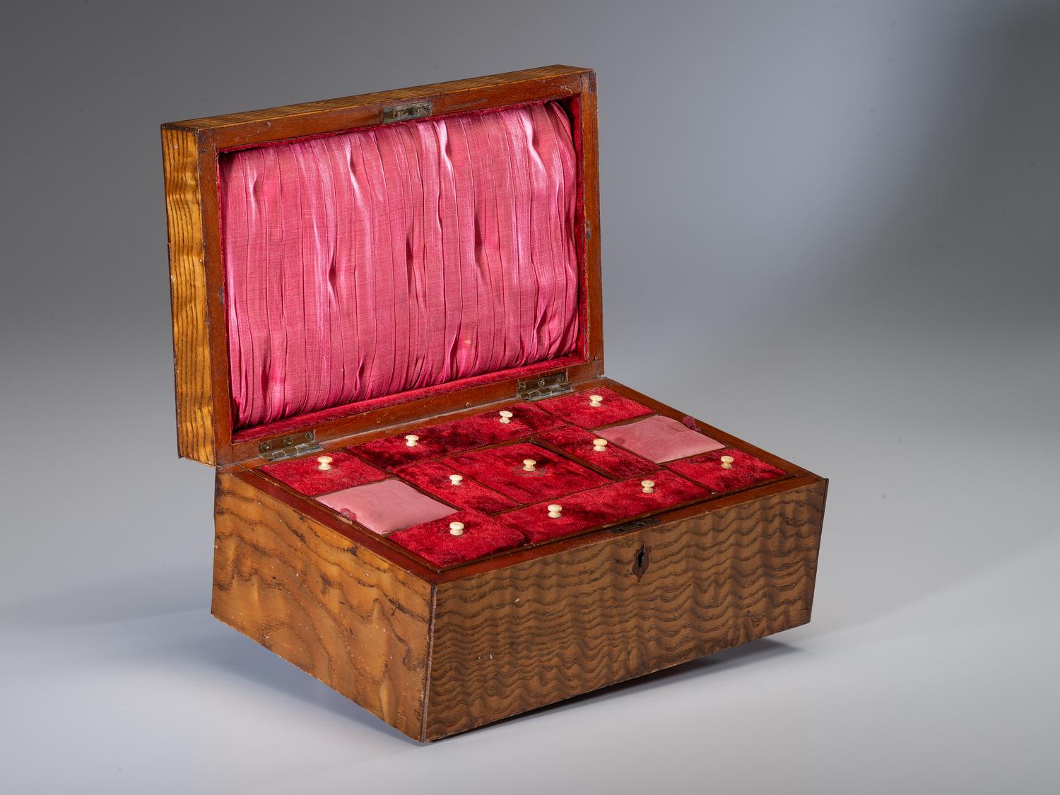 An Ash and Marquetry Sewing Box