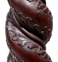 A Continental Carved and Painted Wood Solomonic Column