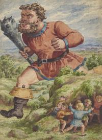 Original Illustration of the Giant from "Hop-O'-My Thumb", ca. 1871