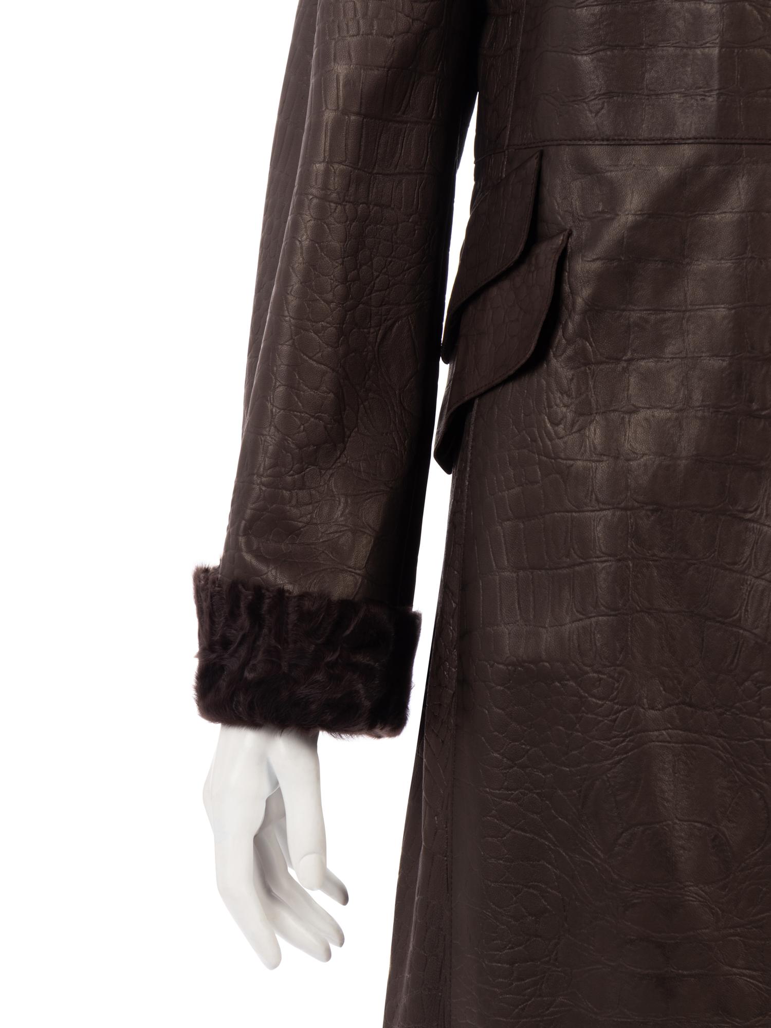 Akris Lambskin Leather Jacket Trimmed with Goat Fur