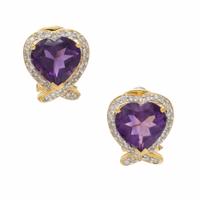AMETHYST AND DIAMOND EARRINGS