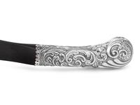 A Victorian Silver and Ebony Scimitar-Form Page Turner