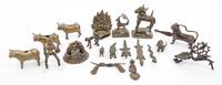 A Collection of Bronze and Cast Metal Miniature Articles Height of first 2 inches.
