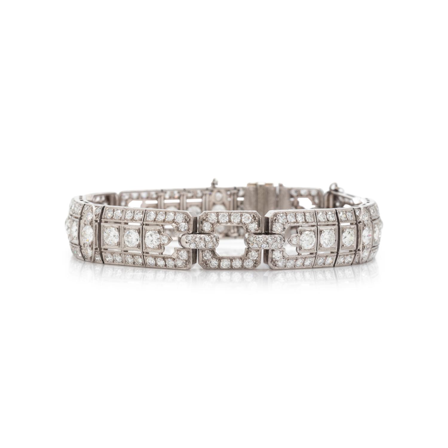 ART DECO, PLATINUM AND DIAMOND BRACELET