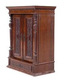 A Renaissance Revival Carved Walnut Side Cabinet