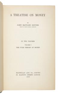 KEYNES, John Maynard (1883-1946). A Treatise on Money . London: Macmillan and Co., 1930.