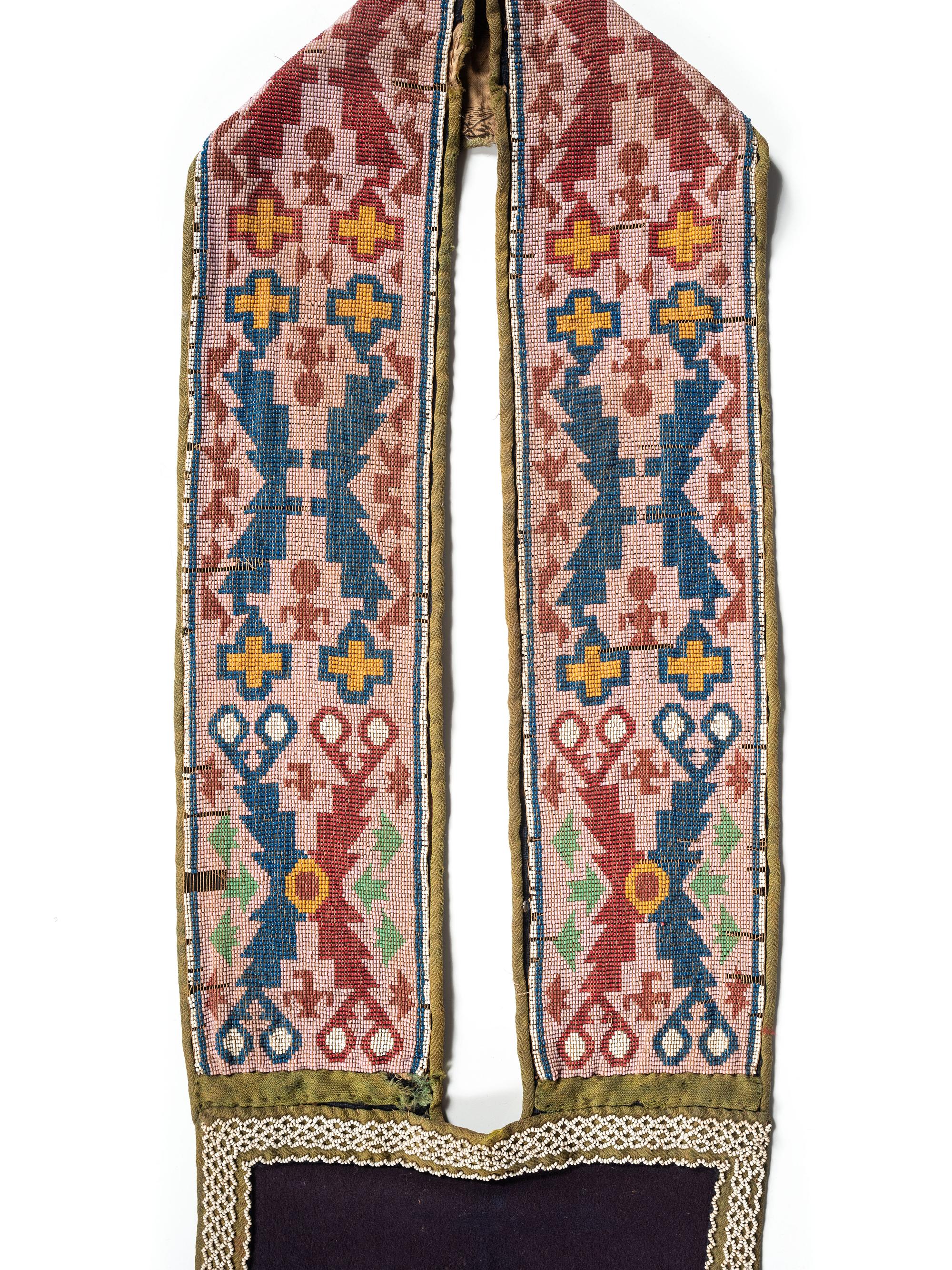 Potawatomi Loom Beaded Bandolier Bag, with Thunderbird Imagery