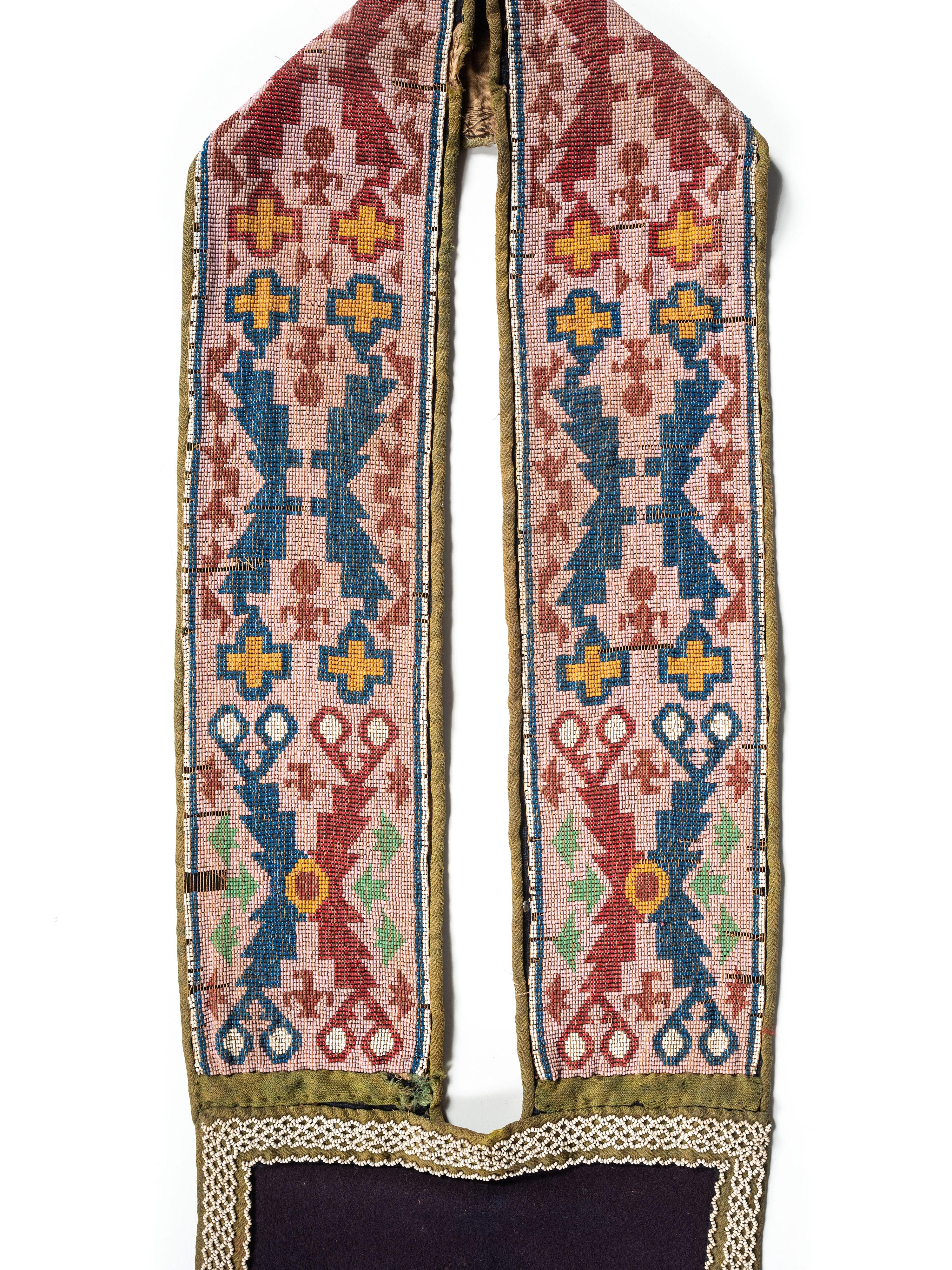 Potawatomi Loom Beaded Bandolier Bag, with Thunderbird Imagery