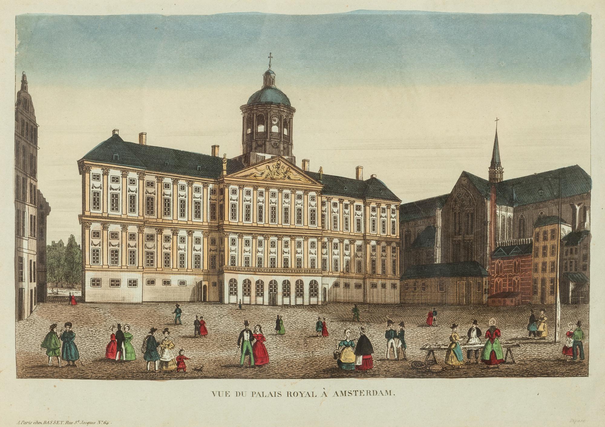A Collection of Eighteen Hand-Colored Engravings Depicting Views of European Capitals and Famous Buildings