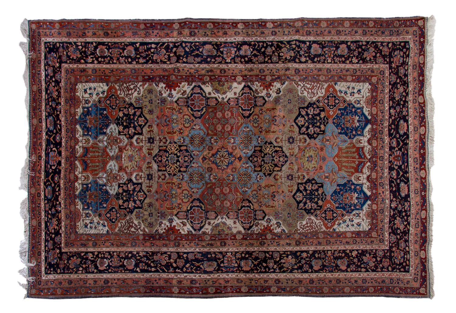 A Kashan Wool Rug, 9 feet 9 inches x 6 feet 11 inches.
