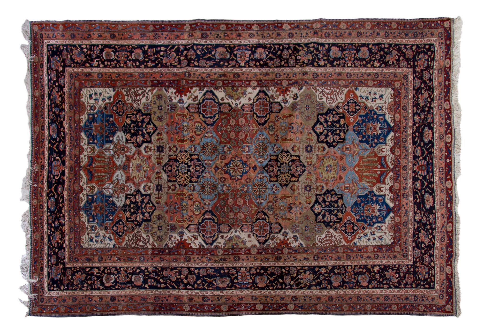 A Kashan Wool Rug, 9 feet 9 inches x 6 feet 11 inches.