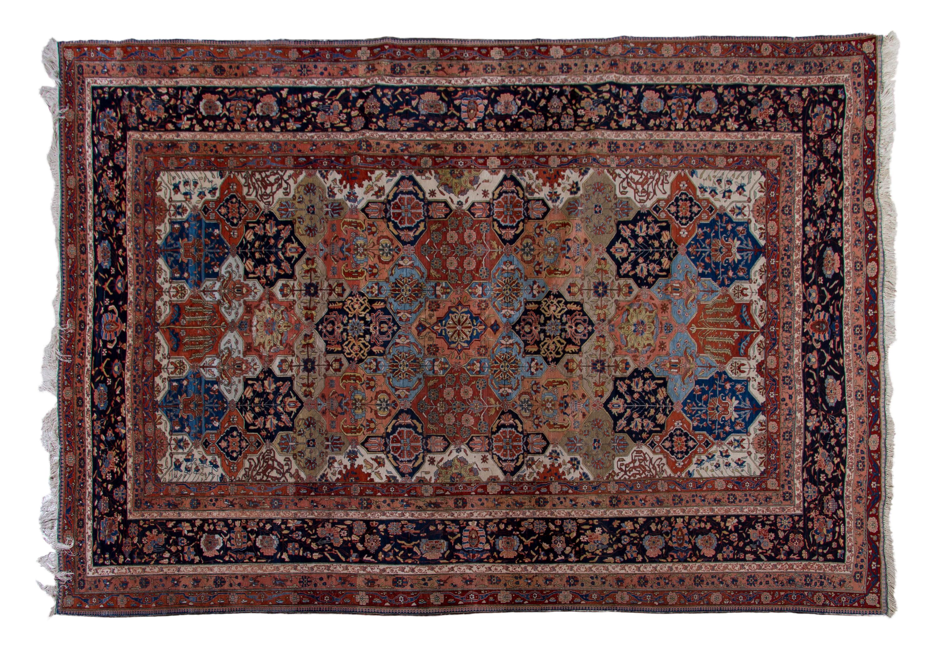 A Kashan Wool Rug, 9 feet 9 inches x 6 feet 11 inches.