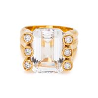 VERDURA, YELLOW GOLD, TOPAZ AND DIAMOND RING