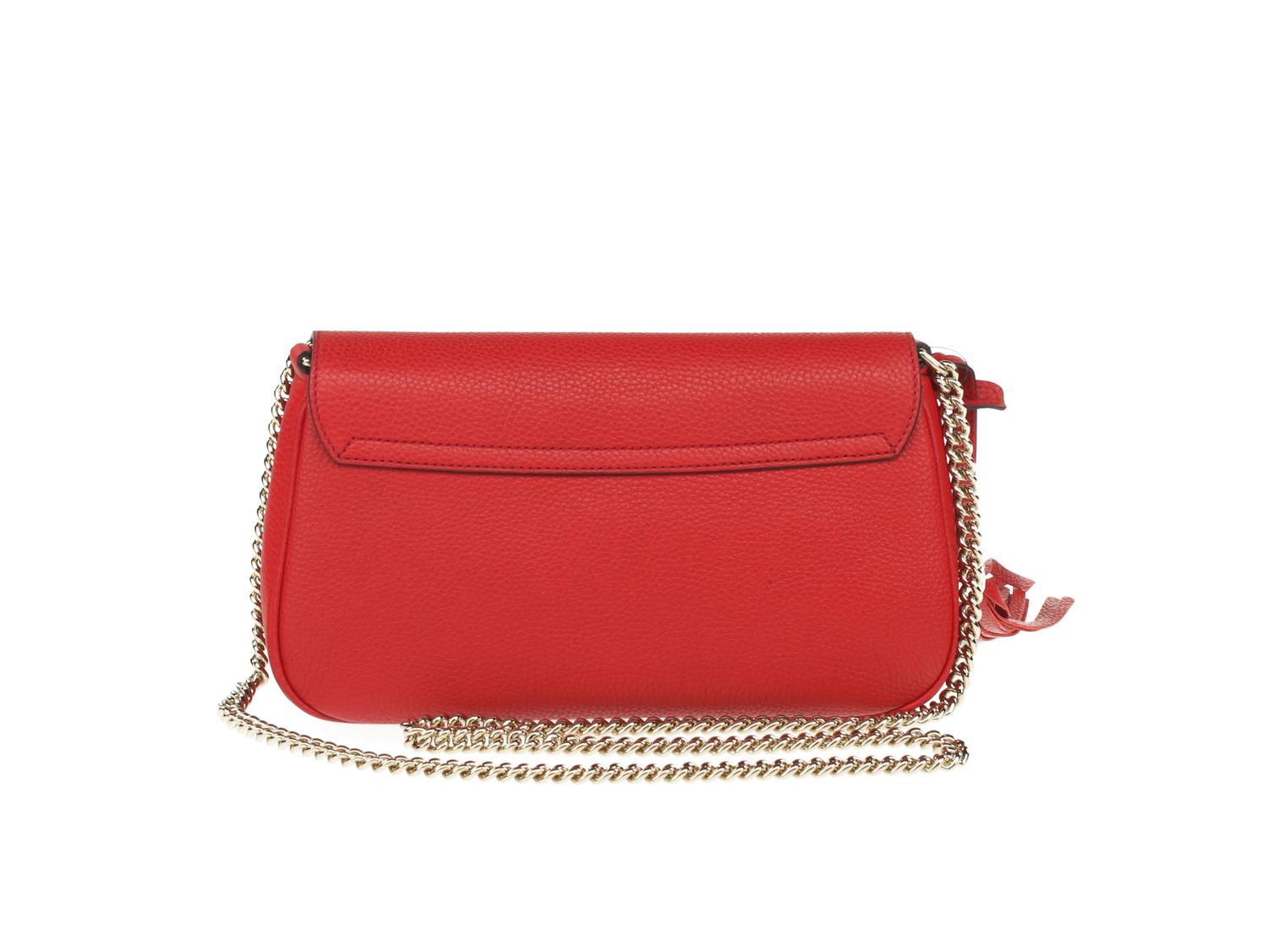 Gucci Red Leather Logo Clutch