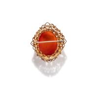 VICTORIAN, HARDSTONE CAMEO BROOCH