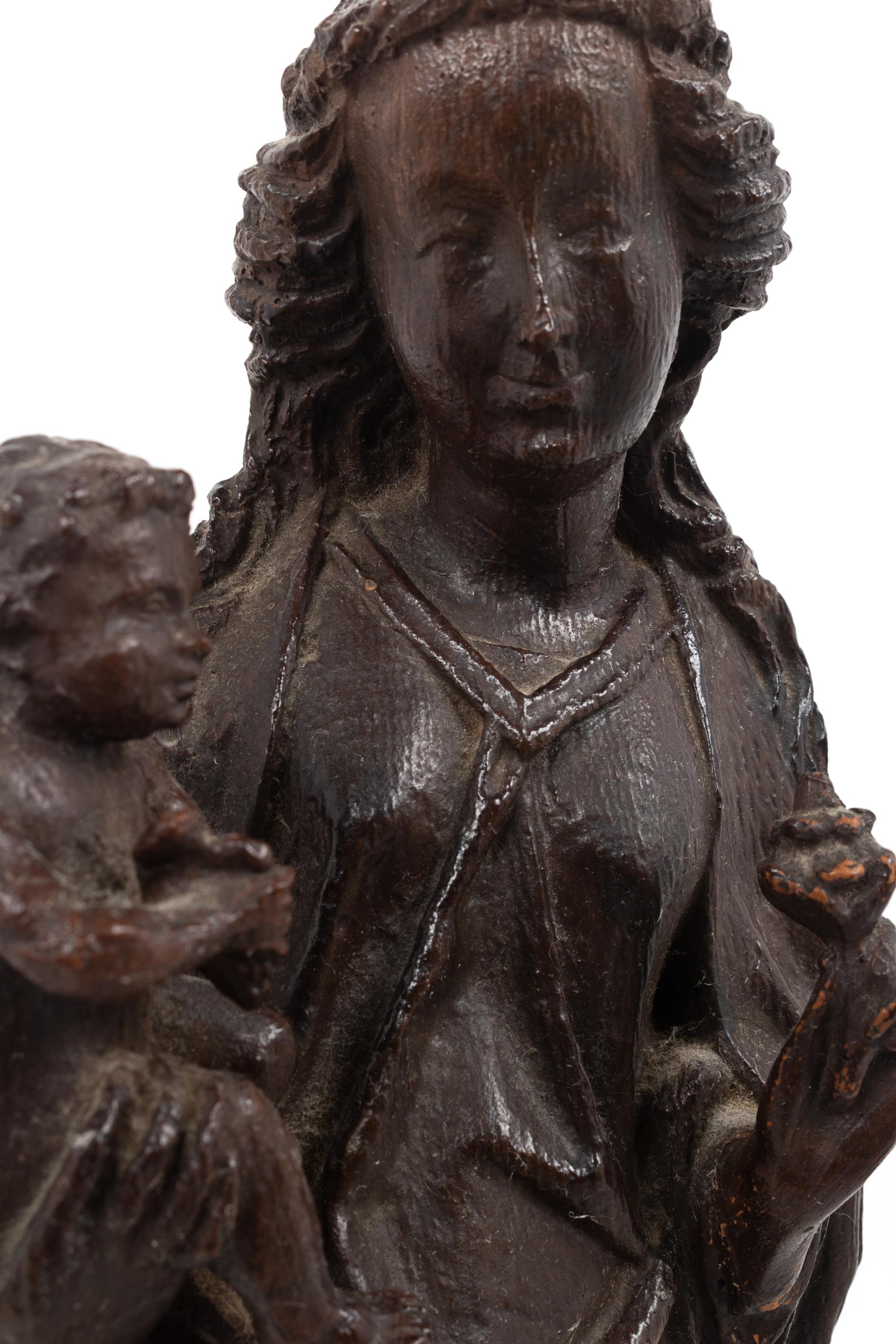 A German Baroque Style Composition Figure of the Madonna and Child