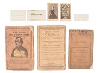 [POLITICS]. 8 items, incl. CDV of Lincoln with generals and Impeachment and Trial of Andrew Johnson .