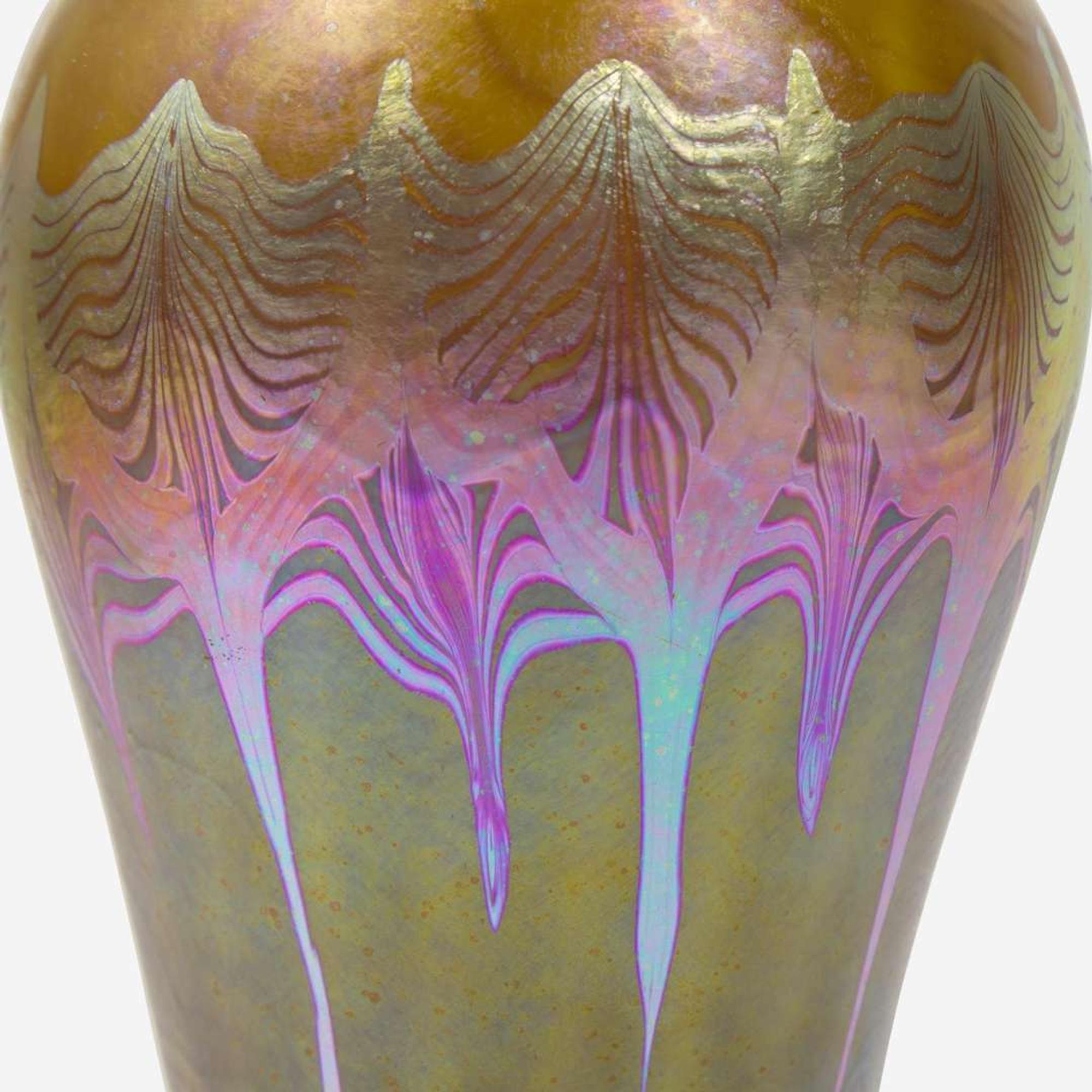 Tiffany Studios (American, active 1878-1932) Tall Early Favrile Vase, New York, USA, circa 1895