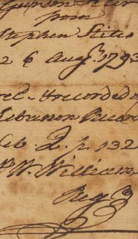 [Declaration of Independence] Williams, William. Clipped Signature