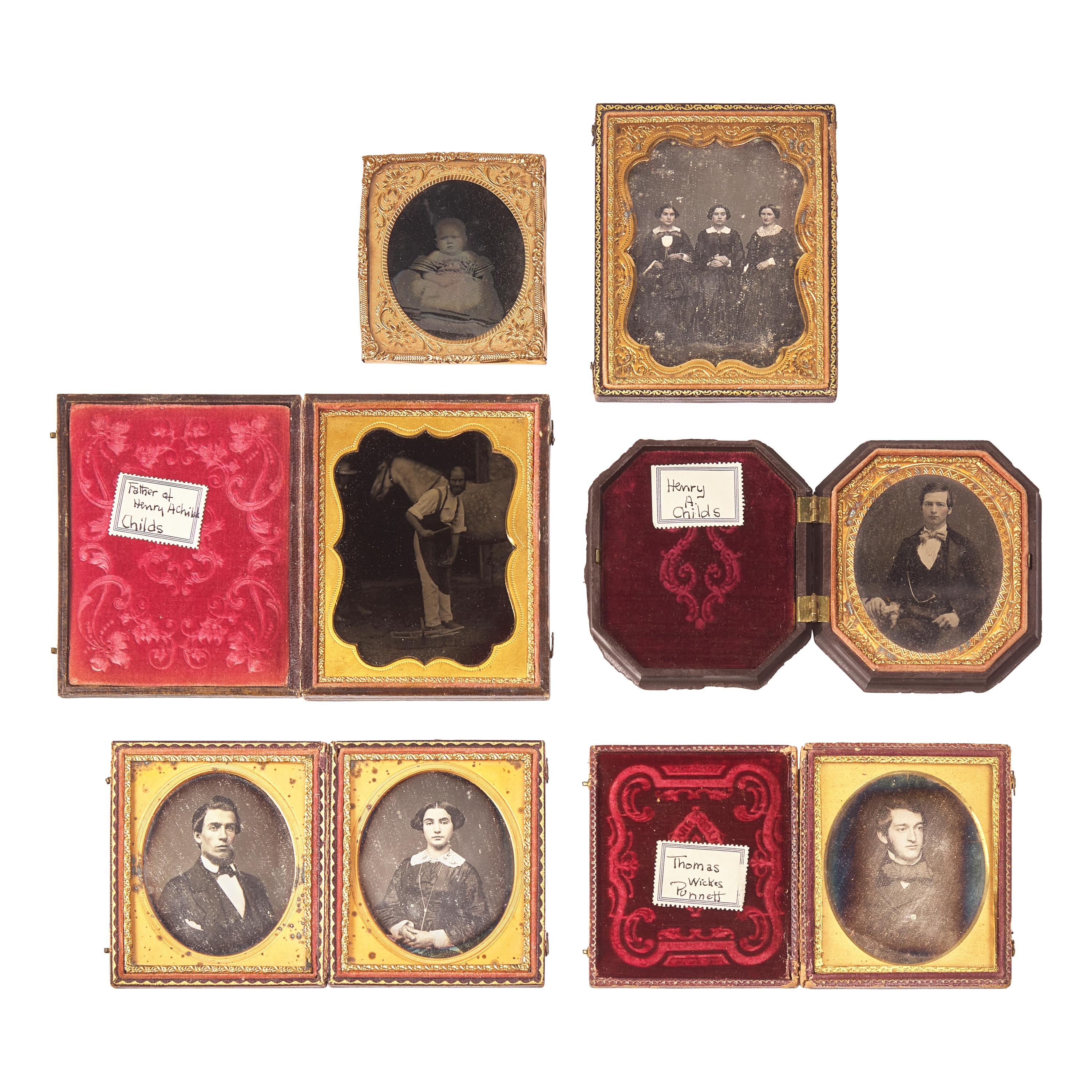 A Group of Daguerreotypes and Ambrotypes of the Childs and Punnett Families of Medina, Gaines and Skaneateles, New York