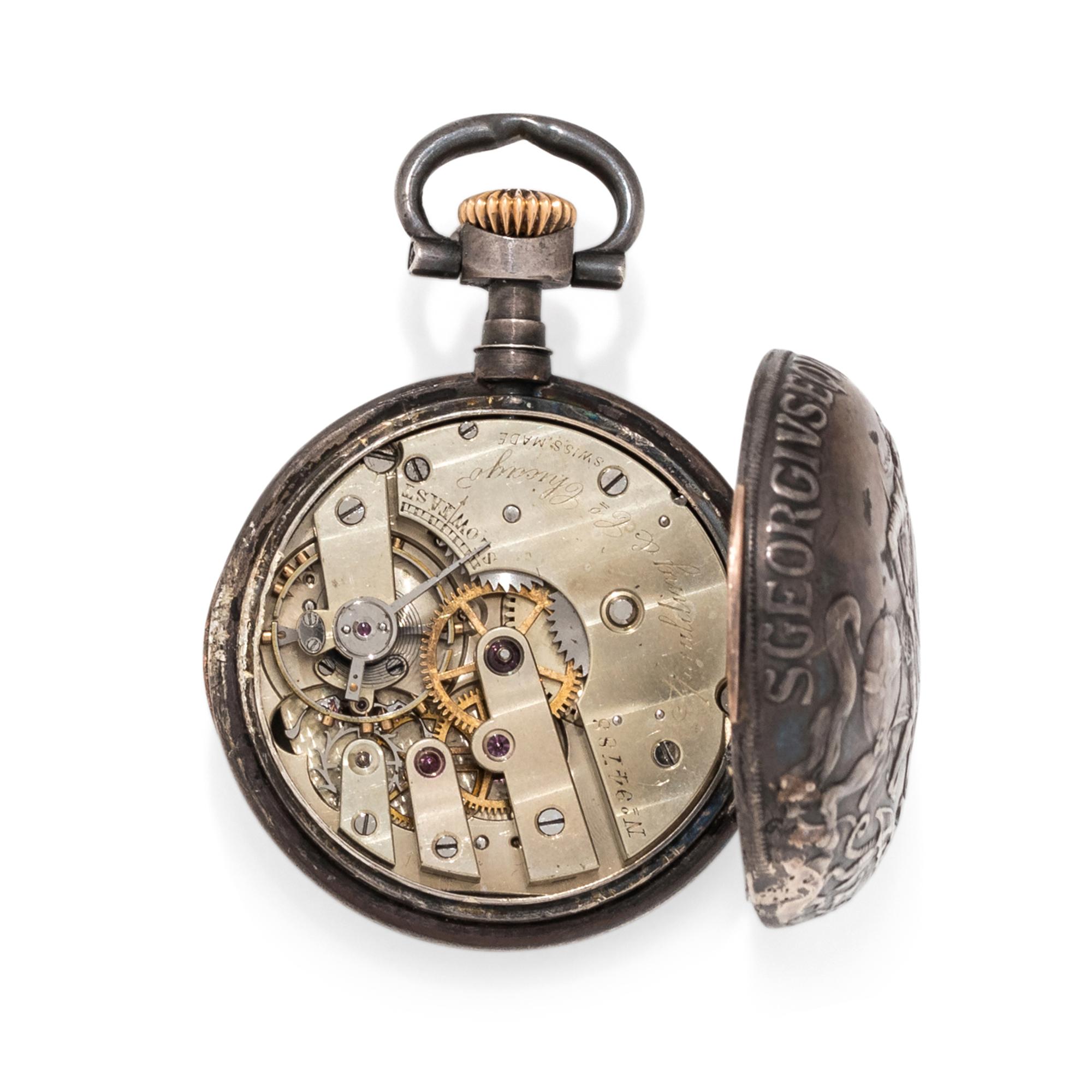 PATEK PHILIPPE, SPAULDING & CO., SILVER OPEN FACE POCKET WATCH, 1892