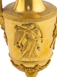 A Pair of Late Louis XVI Gilt Bronze Ewers
