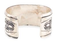 Heavily Stamped Silver Cuff Bracelet