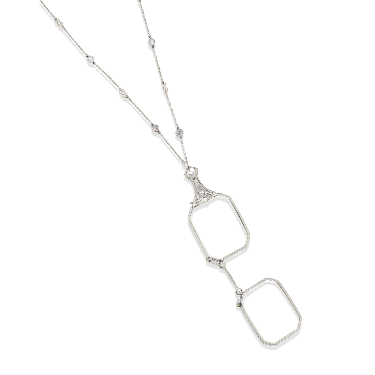 Art Deco, Platinum and Diamond Lorgnette