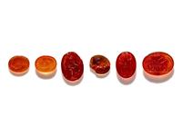 Six Roman Carnelian Ring Stones