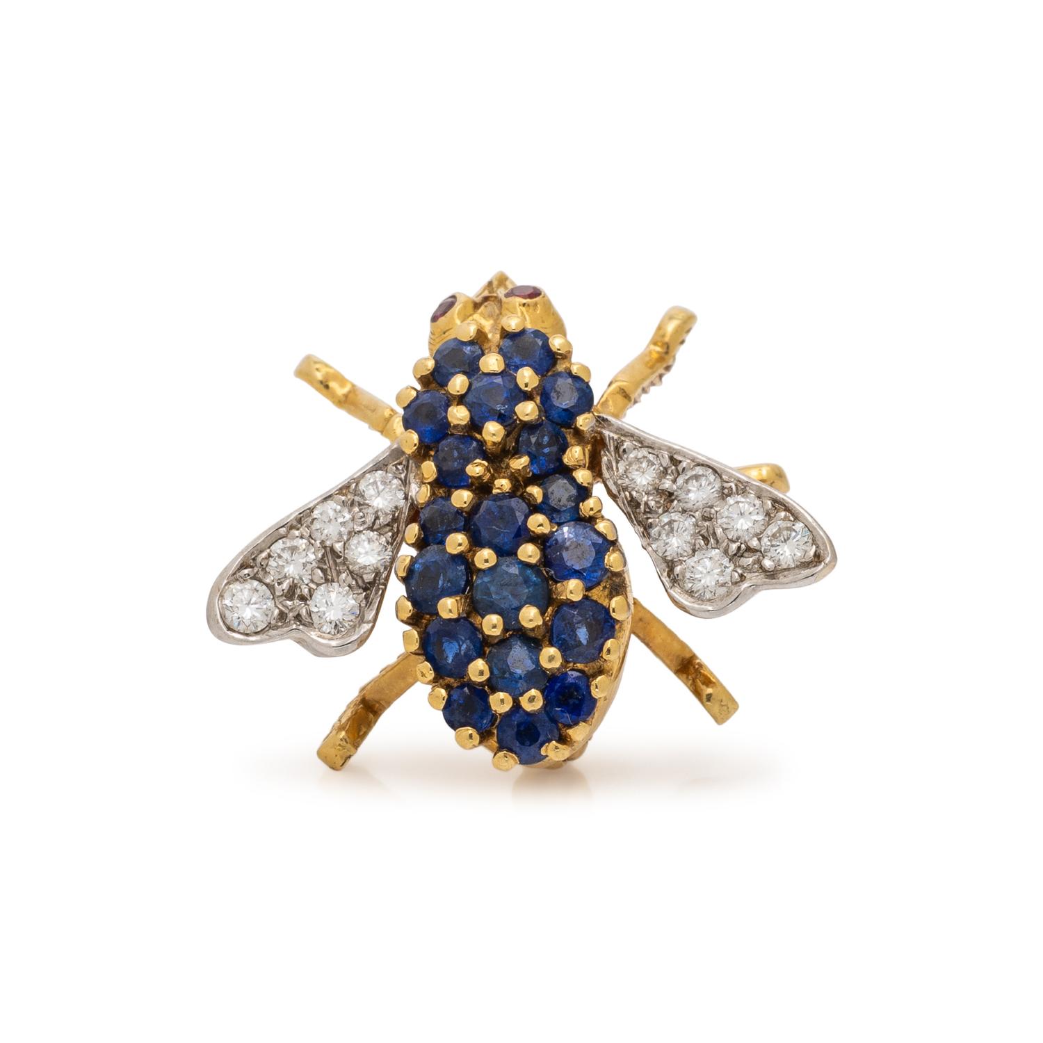 HERBERT ROSENTHAL, DIAMOND AND SAPPHIRE BEE PIN