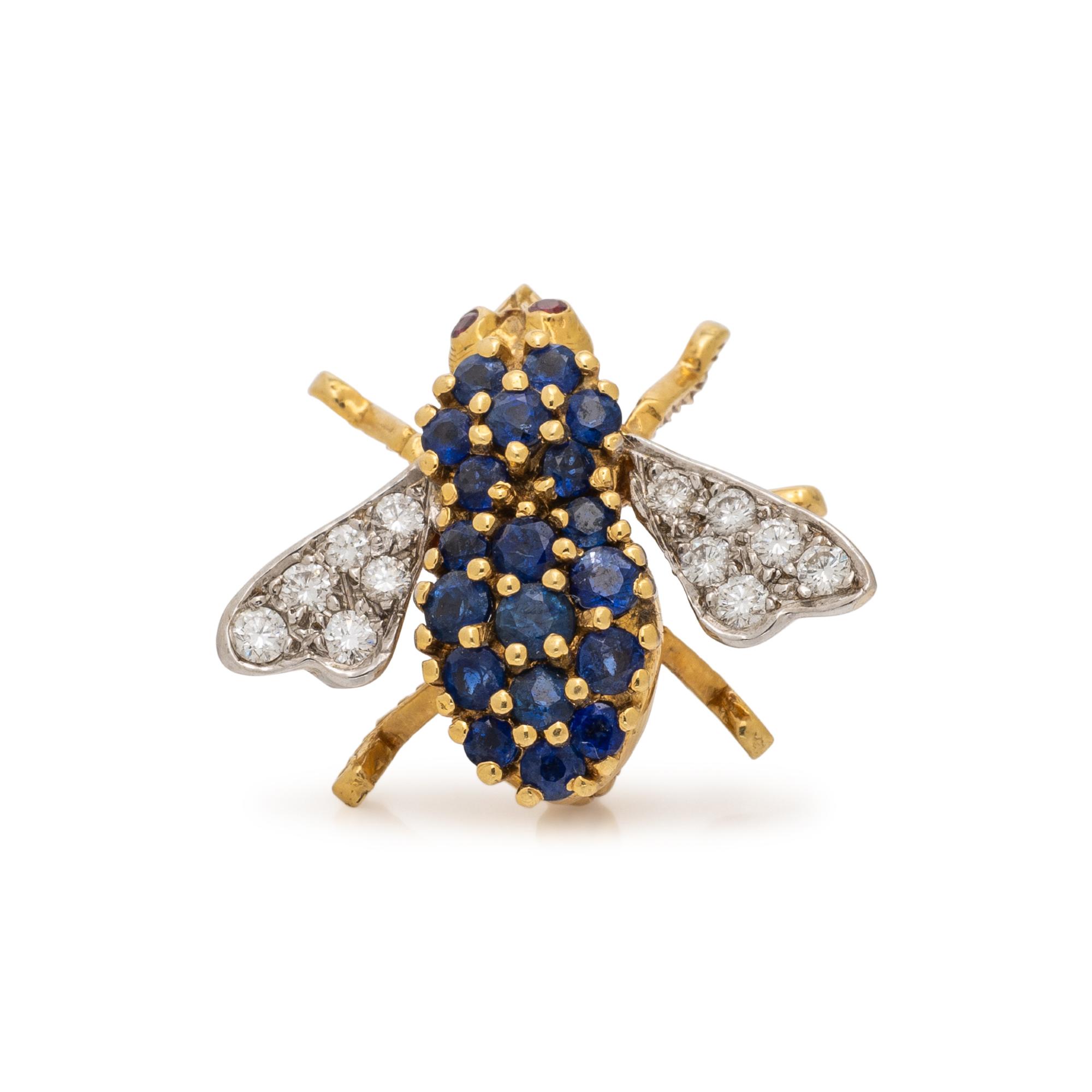 HERBERT ROSENTHAL, DIAMOND AND SAPPHIRE BEE PIN