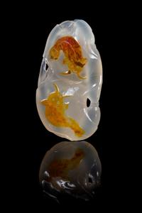 A Carved Agate Toggle Height 2 1/2 inches.