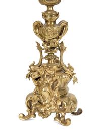 A Louis XV Style Gilt Metal Clock Garniture — LATE 19TH/EARLY 20TH CENTURY
