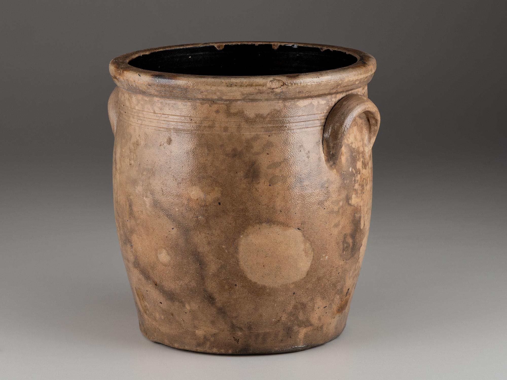 A Thompson Harrington Cobalt Decorated Three-Gallon Stoneware Crock