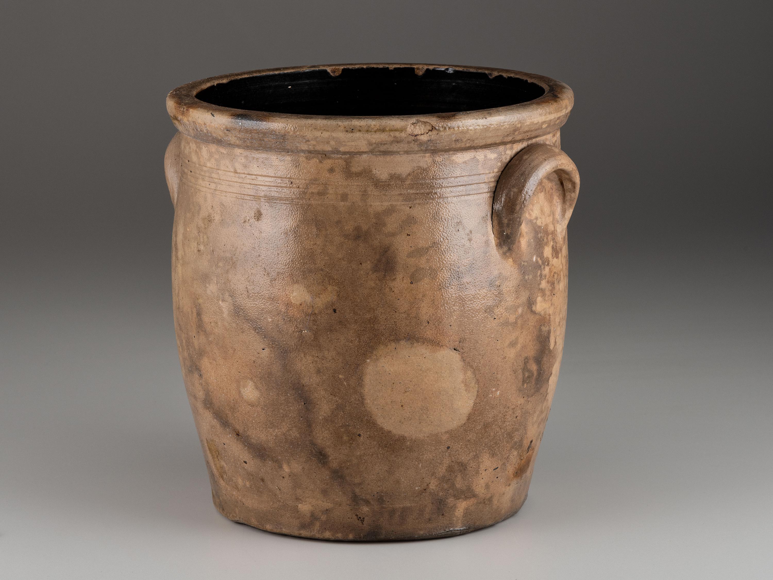 A Thompson Harrington Cobalt Decorated Three-Gallon Stoneware Crock