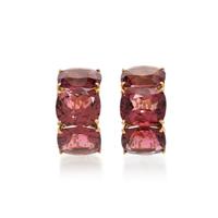SEAMAN SCHEPPS, YELLOW GOLD AND RUBELLITE EARCLIPS