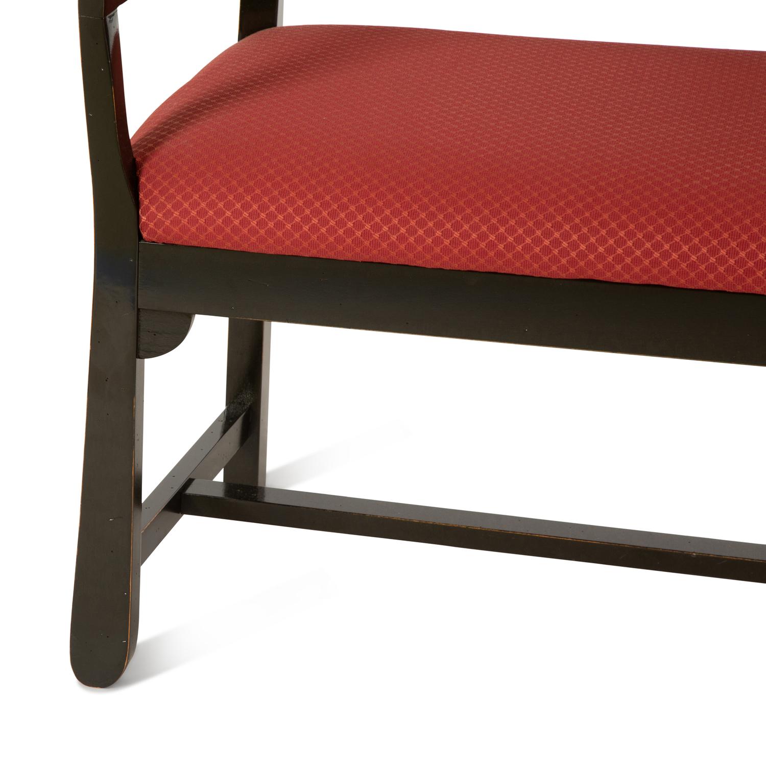 A Modern Asian Style Ebonized Wood Settee