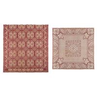 Two Jacquard Woven Cotton and Wool Coverlets