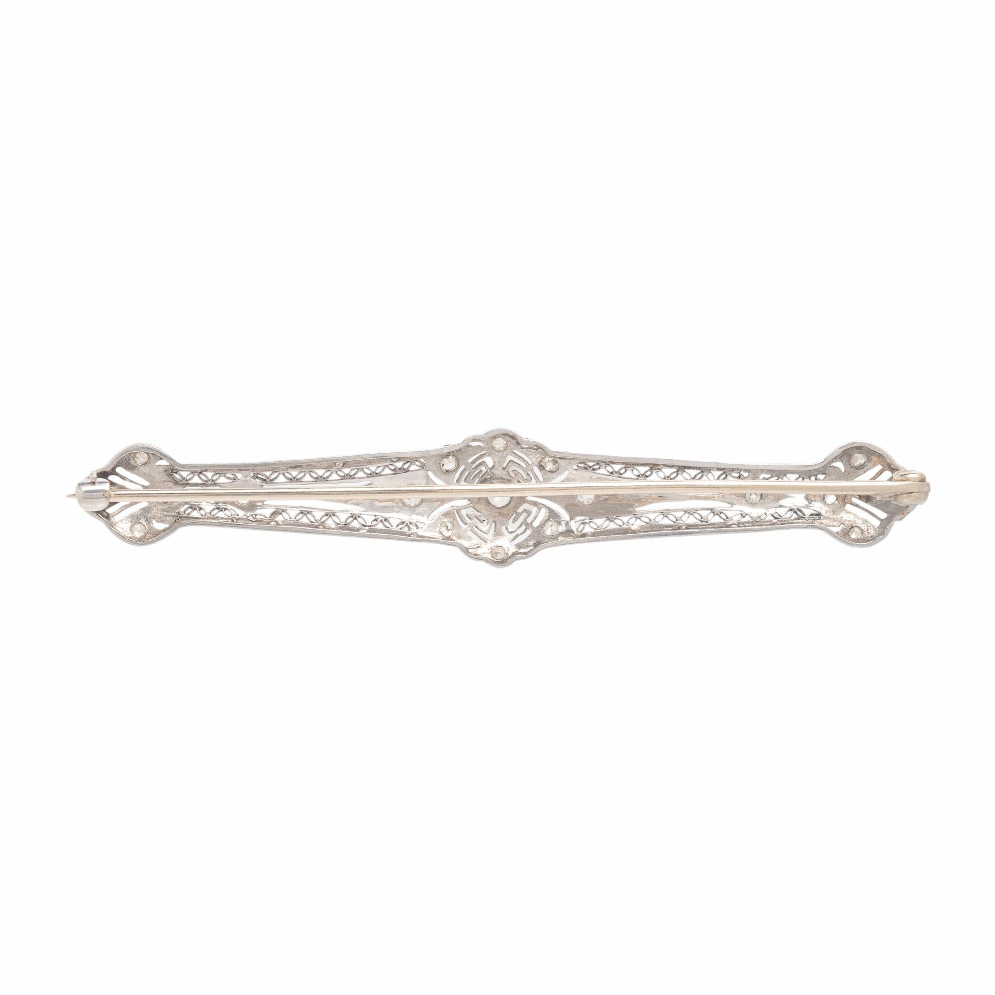 Platinum and Diamond Bar Pin