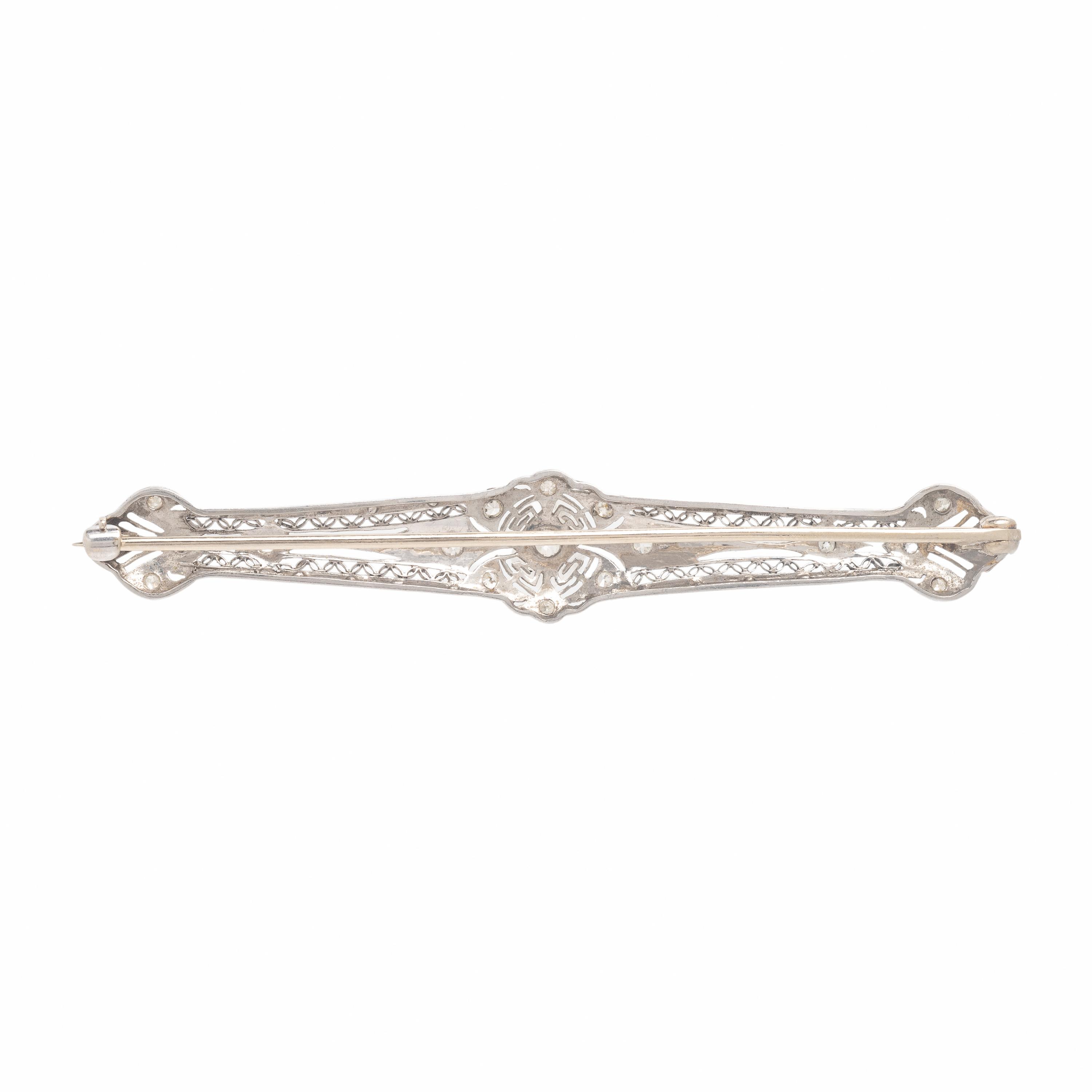Platinum and Diamond Bar Pin