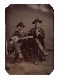 [WESTERN AMERICANA] 5 tintypes of occupational subjects, incl. a blacksmith, musicians, and cowboys