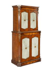 A French Gilt Bronze Mounted Rosewood, Walnut and Marquetry Cabinet