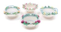 Four Celtic Weave Three Strand Baskets Diameter of largest 5 3/4 inches. — CIRCA 1989