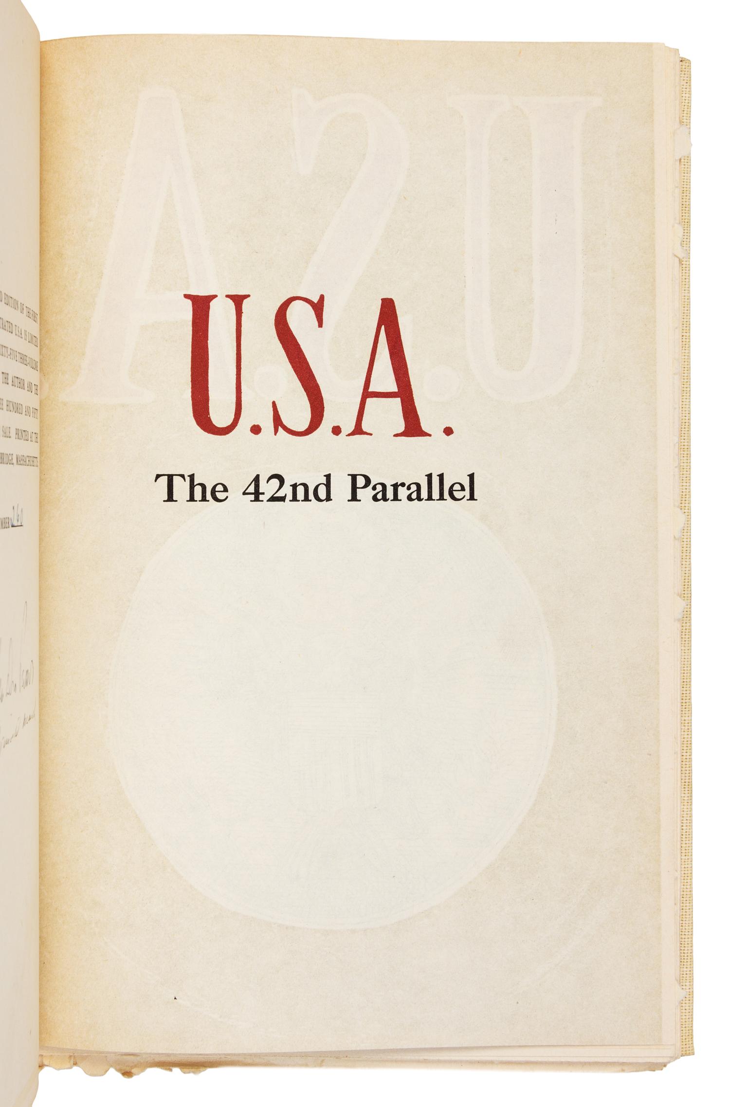 DOS PASSOS, John (1896-1970).-MARSH, Reginald (1898-1954) U.S.A. Boston: Houghton Mifflin Company, 1946.
