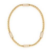 Yellow Gold and Diamond Station Chain Necklace