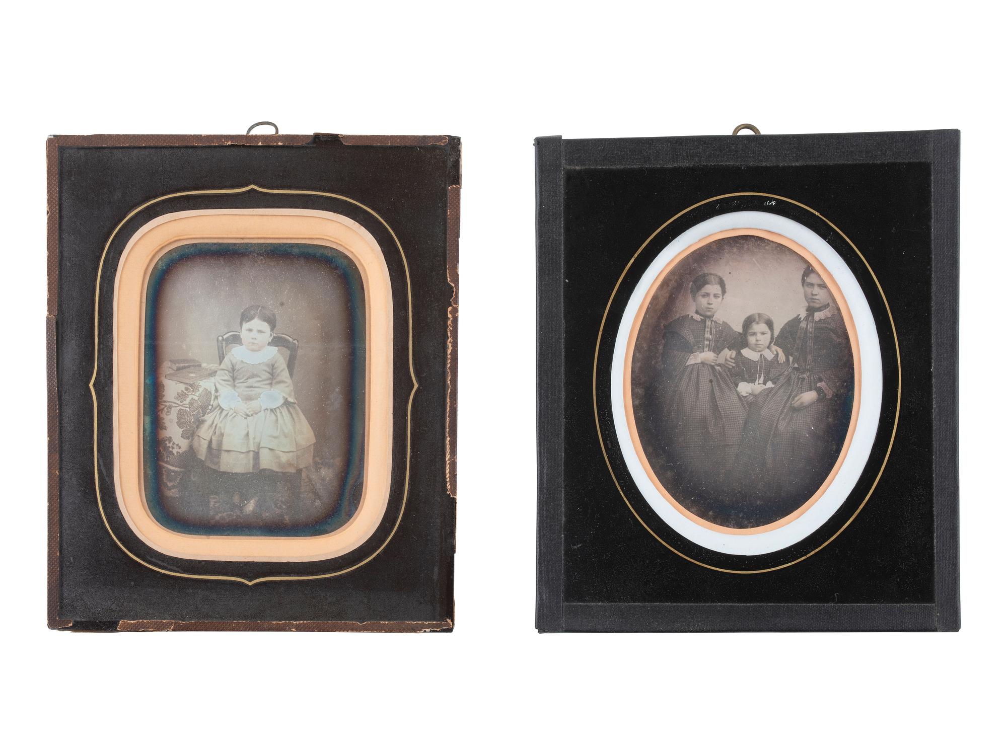 [EARLY PHOTOGRAPHY]. 6 European daguerreotypes of children in passe partout mounts.