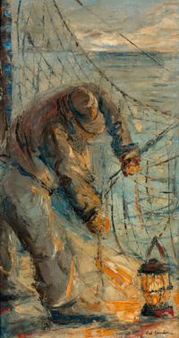 Fisherman Mending Nets