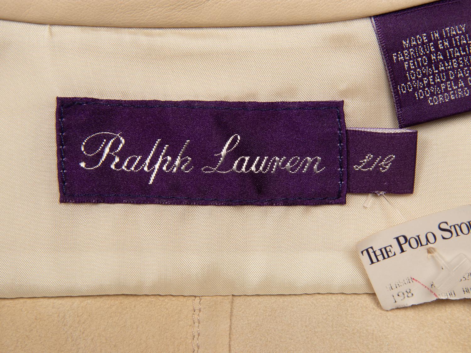 Ralph Lauren, Ecru Lambskin Leather Shirt