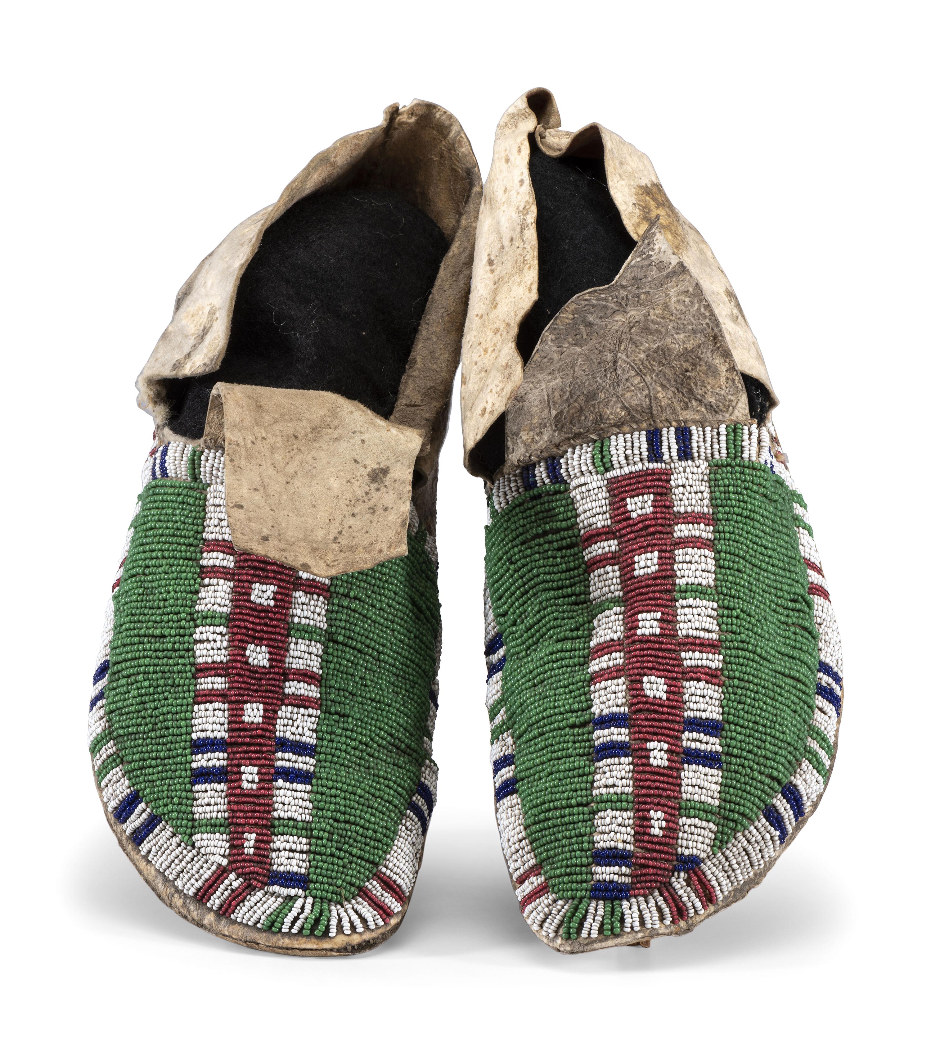 Cheyenne Beaded Hide Moccasins