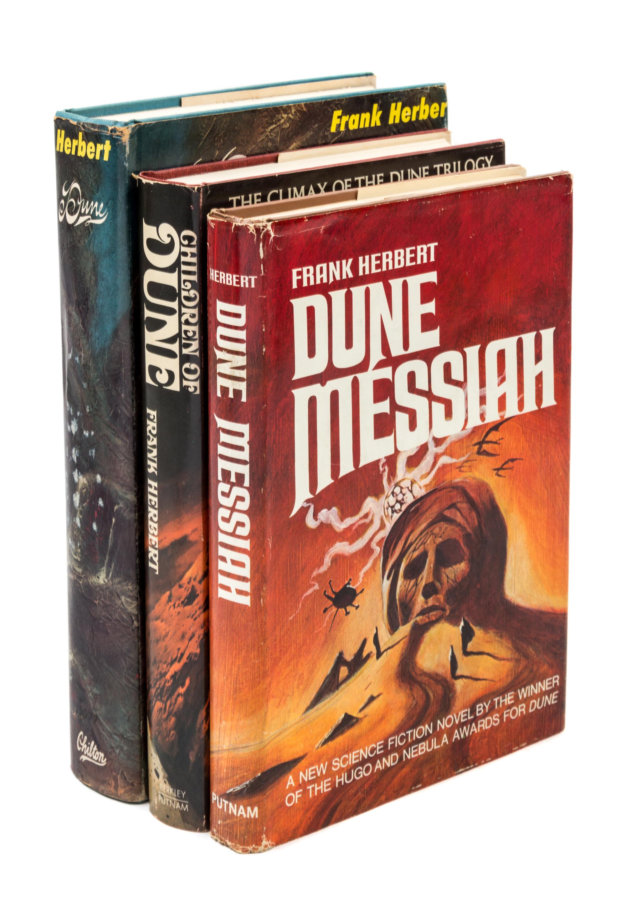 HERBERT, FRANK. The Dune Trilogy [Dune, Dune Messiah, Children of Dune]. First editions. New York, 1965, 69, 75